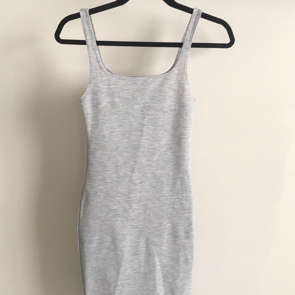 ZARA Grey Fitted Midi Dress